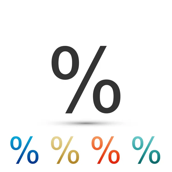 Simbolo percentuale icona sconto isolato su sfondo bianco. Percentuale di vendita - etichetta del prezzo, etichetta. Imposta elementi in icone colorate. Design piatto. Illustrazione vettoriale — Vettoriale Stock