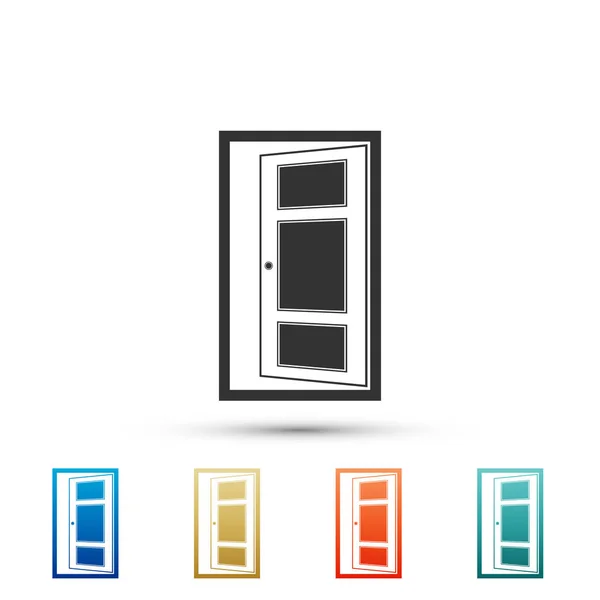 Icône porte ouverte isolée sur fond blanc. Définir les éléments dans les icônes colorées. Design plat. Illustration vectorielle — Image vectorielle