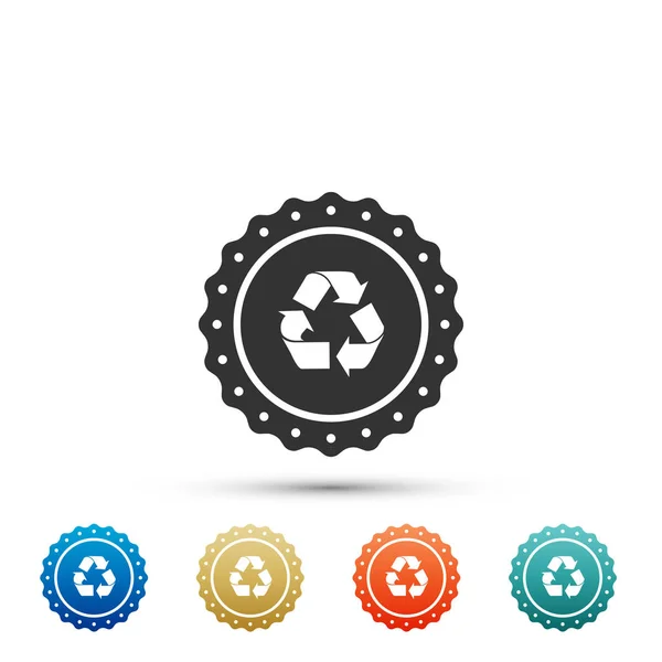 Recycle Etiket Symboolpictogram Geïsoleerd Een Witte Achtergrond Milieu Recycling Symbool — Stockvector