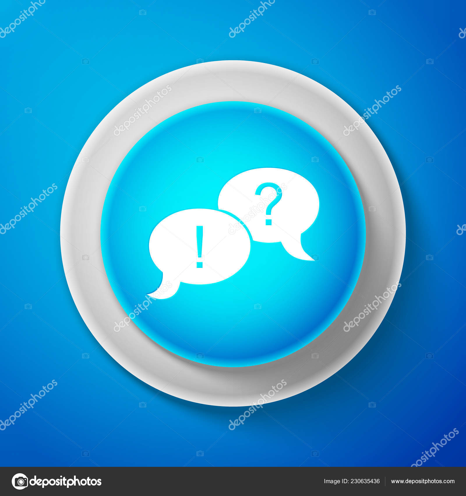White Speech Bubbles With Question And Exclamation Marks Icon