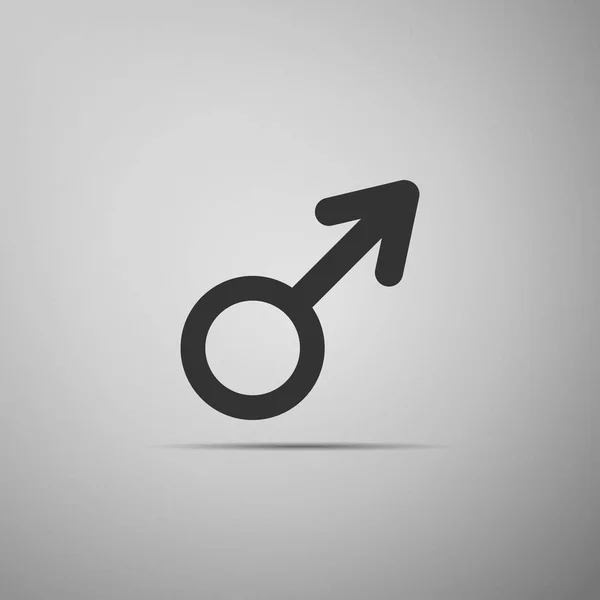 Männliches Gender-Symbol isoliert auf grauem Hintergrund. flache Bauweise. Vektorillustration — Stockvektor