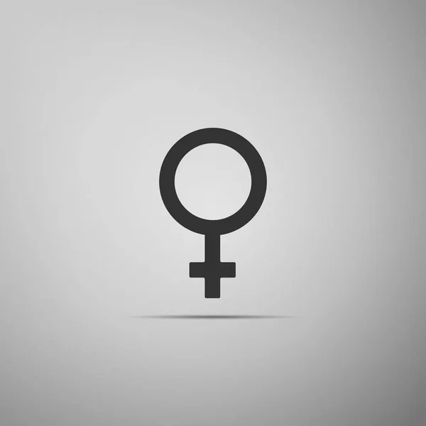 Icône de symbole de genre féminin isolé sur fond gris. Le symbole de Vénus. Le symbole d'un organisme féminin ou d'une femme. Design plat. Illustration vectorielle — Image vectorielle