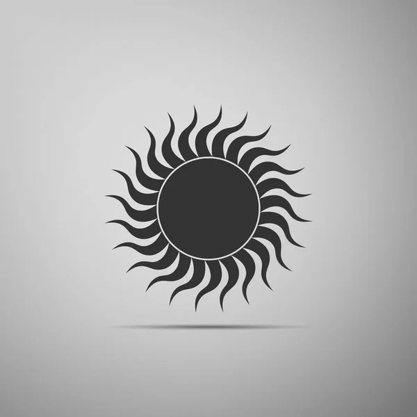 Icono solar aislado sobre fondo gris. Diseño plano. Ilustración vectorial — Vector de stock
