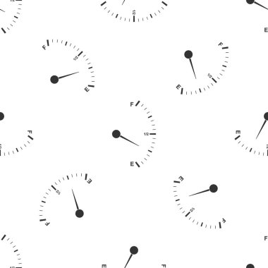 Motor gaz ölçer simgesini Dikişsiz desen beyaz arka plan üzerinde. Boş yakıt ölçer. Deposu dolu göstergesi. Düz tasarım. Vektör çizim