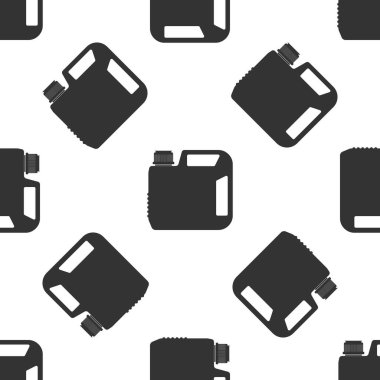 Plastik kutu için motor makine yağı simgesi Dikişsiz desen beyaz arka plan üzerinde. Petrol galon. Yağ değiştirmek servis ve onarım. Motor yağı işareti. Düz tasarım. Vektör çizim