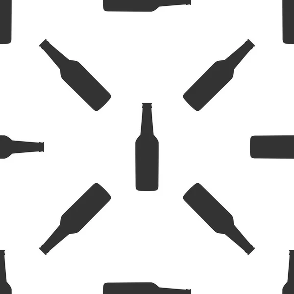 Pivní láhev ikonu bezešvé vzor na bílém pozadí. Plochý design. Vektorové ilustrace — Stockový vektor