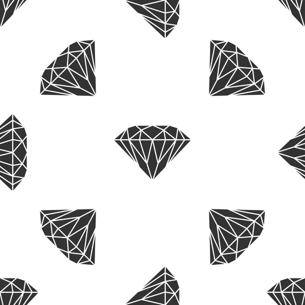 Icono de diamante patrón sin costuras sobre fondo blanco. Símbolo joyería. Piedra de gema. Diseño plano. Ilustración vectorial — Archivo Imágenes Vectoriales
