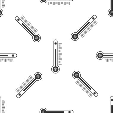 Termometre ısı ve soğuk, Güneş ve kar tanesi simgesi Dikişsiz desen beyaz arka plan üzerinde ile ölçüm ölçeği ile. Düz tasarım. Vektör çizim