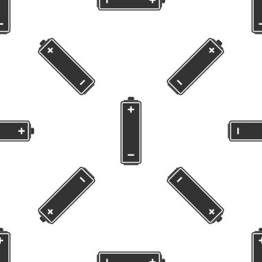 Beyaz arka plan üzerinde pil simgesi seamless modeli. Düz tasarım. Vektör çizim