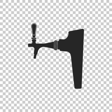 Bira musluk simgesi üzerinde şeffaf arka plan izole. Düz tasarım. Vektör çizim