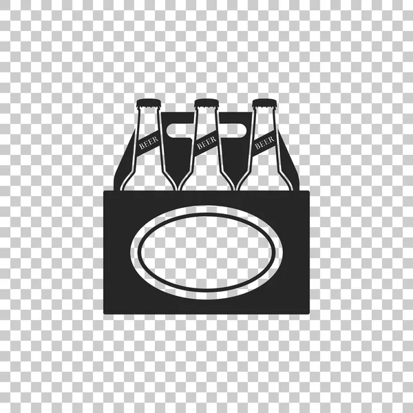 Confezione di bottiglie di birra icona isolata su sfondo trasparente. Caso cassa birra scatola segno. Design piatto. Illustrazione vettoriale — Vettoriale Stock