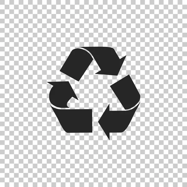 Symbol auf transparentem Hintergrund isoliert recyceln. Umwelt recyclingfähig go green. flache Bauweise. Vektorillustration — Stockvektor