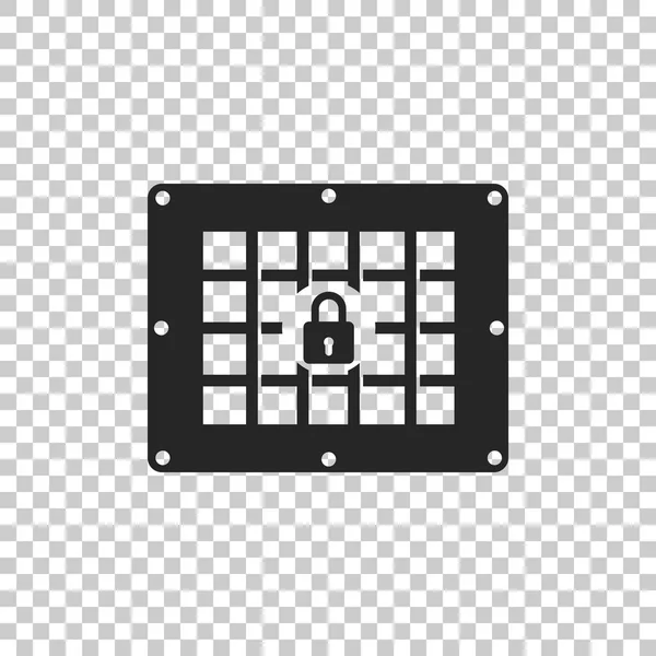 Icono de ventana de prisión aislado sobre fondo transparente. Diseño plano. Ilustración vectorial — Vector de stock