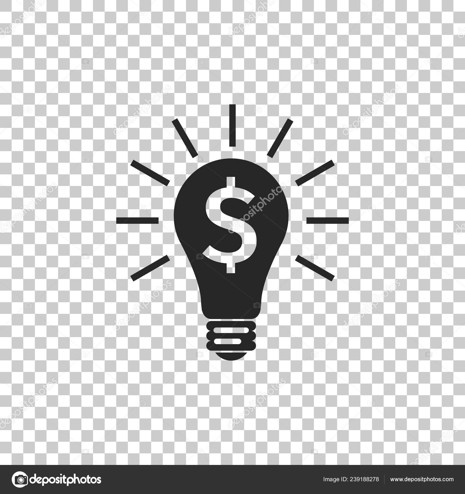 Light bulb with dollar symbol business concept icon isolated