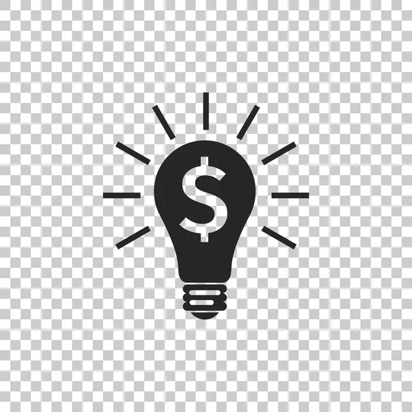 Light bulb with dollar symbol business concept icon isolated on transparent background. Money making ideas. Flat design. Vector Illustration — Stock Vector