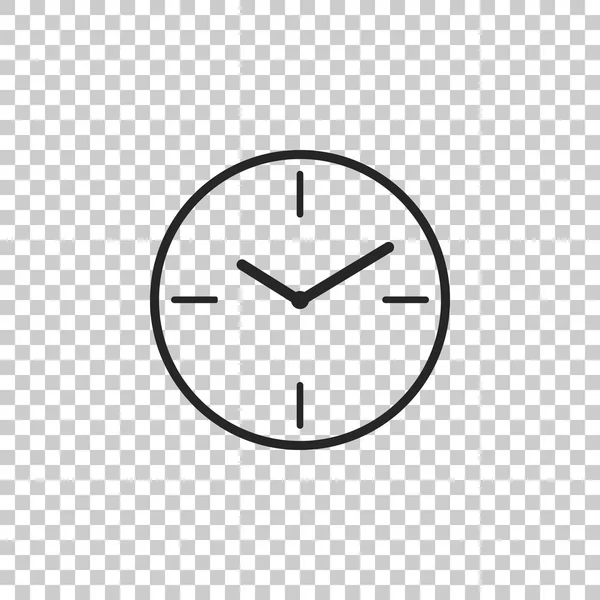 Das Icon der Uhr ist auf transparentem Hintergrund isoliert. flache Bauweise. Vektorillustration — Stockvektor