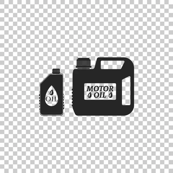 Kunststof jerrycan voor motor machine olie-symbool geïsoleerd op transparante achtergrond. Olie gallon. Olie wijzigen service en reparatie. Motor olie teken. Platte ontwerp. Vectorillustratie — Stockvector