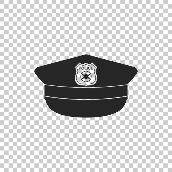 Polizeimütze mit Kokainsymbol auf transparentem Hintergrund. Polizeihutschild. flache Bauweise. Vektorillustration — Stockvektor
