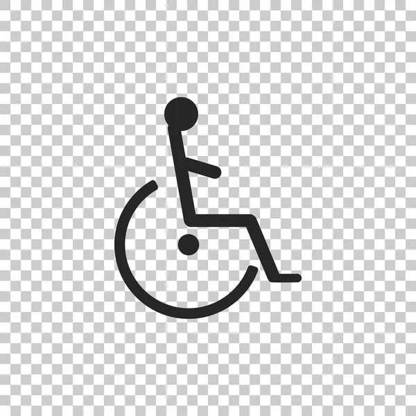 Icono de handicap deshabilitado aislado sobre fondo transparente. Señal para minusválidos en silla de ruedas. Diseño plano. Ilustración vectorial — Vector de stock