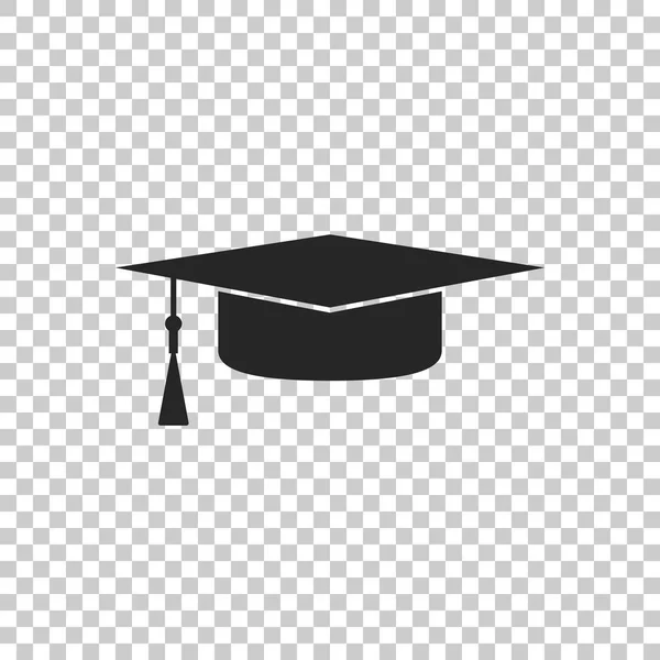 Graduation cap icon isolated on transparent background. Graduation hat with tassel icon. Flat design. Vector Illustration — Stock Vector