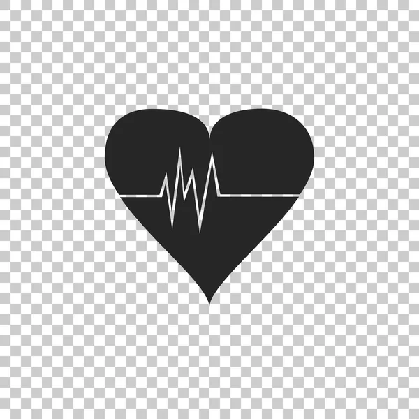 Καρδιακός ρυθμός εικονίδιο απομονώνονται σε διαφανές φόντο. Σημάδι κτύπο της καρδιάς. Εικονίδιο παλμός καρδιάς. Εικονίδιο καρδιογράφημα. Επίπεδη σχεδίαση. Εικονογράφηση διάνυσμα — Διανυσματικό Αρχείο