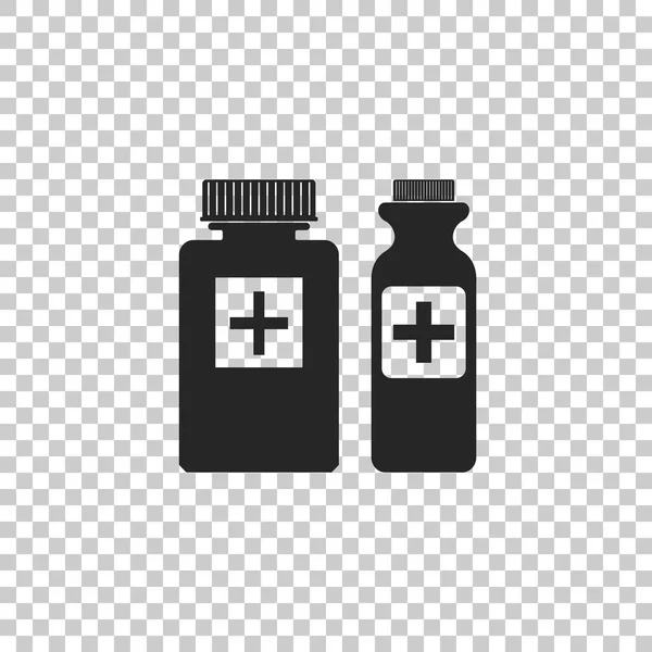 Icono de botellas médicas aisladas sobre fondo transparente. Tabletas símbolo. Salud. Diseño plano. Ilustración vectorial — Vector de stock