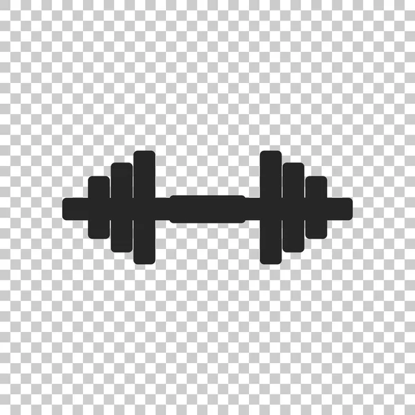 Dumbbell icon isolated on transparent background. Muscle lifting icon, fitness barbell, gym icon, sports equipment symbol, exercise bumbbell. Flat design. Vector Illustration — Stock Vector