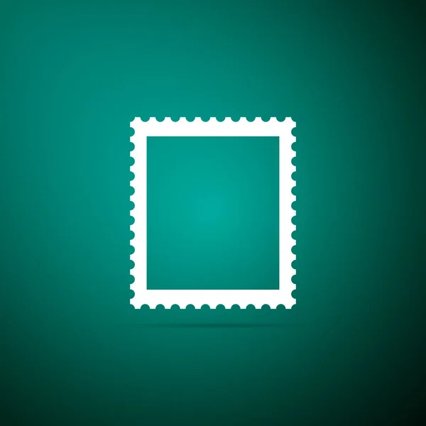 Poštovní razítko ikona izolované na zeleném pozadí. Plochý design. Vektorové ilustrace — Stockový vektor