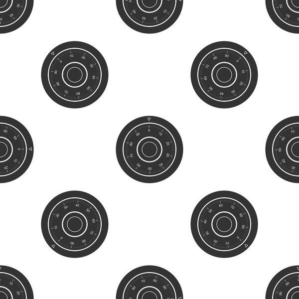 Safe combination lock wheel icon seamless pattern on white background. Protection concept. Password sign. Flat design. Vector Illustration