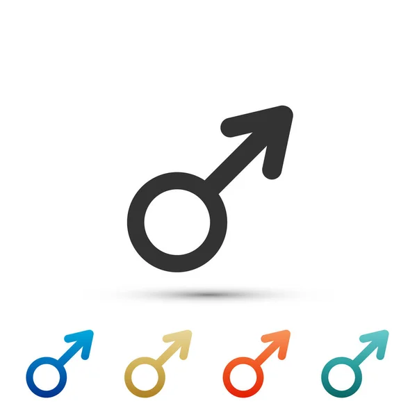 Płci męskiej symbol ikona na białym tle. Zestaw elementów w kolorowe ikony. Ilustracja wektorowa — Wektor stockowy