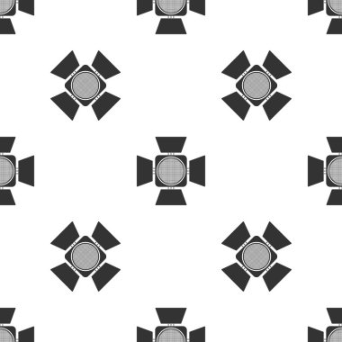 Film spot simgesi izole Dikişsiz desen beyaz arka plan üzerinde. Işık efekti. Sahne, Studio, gösteri. Düz tasarım. Vektör çizim