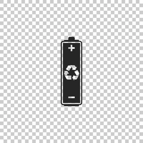 Batería con icono de símbolo de reciclaje aislado sobre fondo transparente. Diseño plano. Ilustración vectorial — Vector de stock