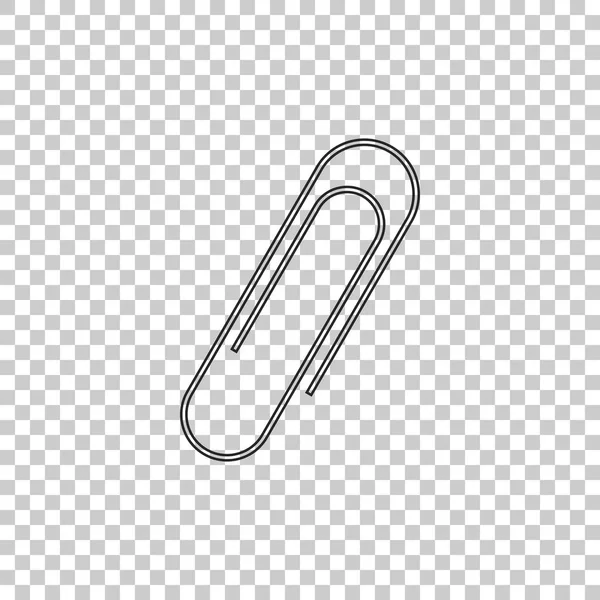 Paper clip icon isolated on transparent background. Flat design. Vector Illustration — Stock Vector