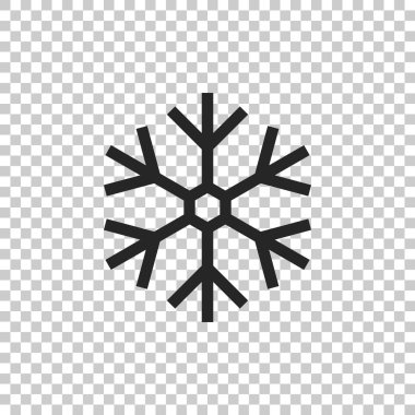 Saydam arka plan üzerinde izole kar tanesi simgesi. Düz tasarım. Vektör çizim