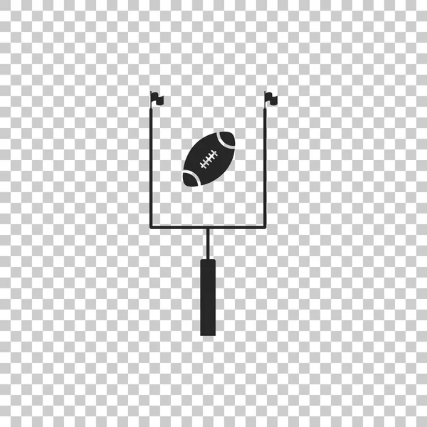 Football américain avec icône de poteau de but isolé sur fond transparent. Design plat. Illustration vectorielle — Image vectorielle