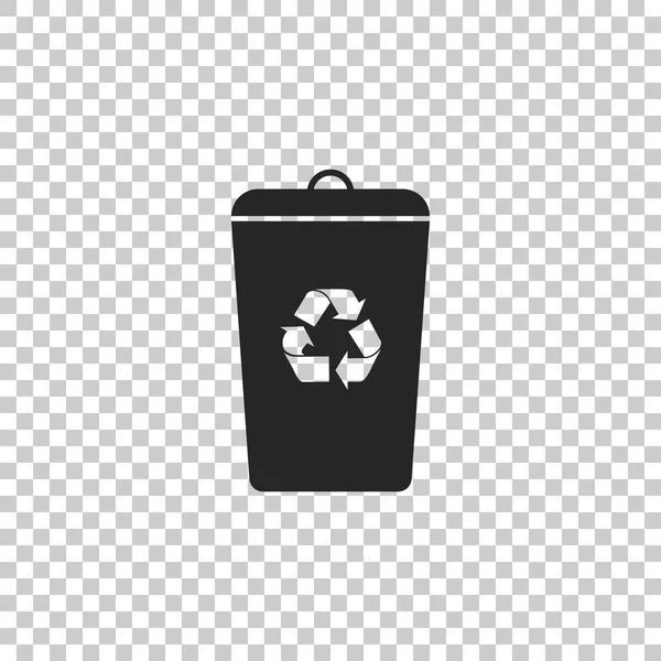 Papelera de reciclaje con icono de símbolo de reciclaje aislado sobre fondo transparente. Icono de bote de basura. Diseño plano. Ilustración vectorial — Archivo Imágenes Vectoriales