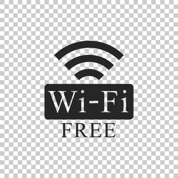 Signo Wi-Fi gratuito aislado sobre fondo transparente. Símbolo Wi-Fi. Icono de red inalámbrica. Zona Wi-Fi. Diseño plano. Ilustración vectorial — Vector de stock