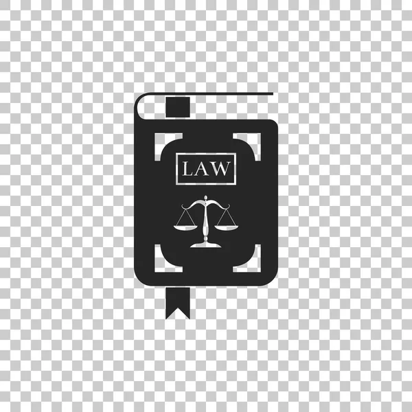 Law book statute book with scales of justice icon isolated on transparent background. Flat design. Vector Illustration — Stock Vector