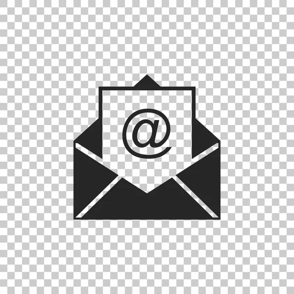 Icono de correo y correo electrónico aislado sobre fondo transparente. Envolvente símbolo e-mail. Señal de correo electrónico. Diseño plano. Ilustración vectorial — Vector de stock