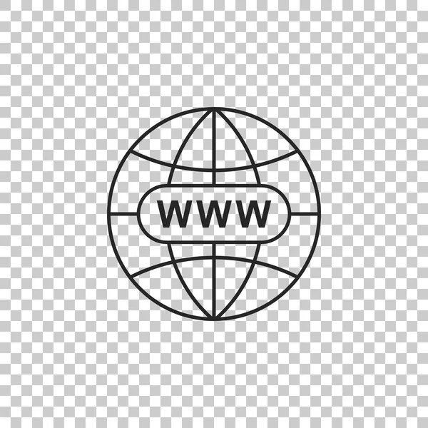 Přejděte na Web ikona izolované na průhledné pozadí. Ikona www. Webové stránky piktogram. World wide web symbol. Internet symbol pro design webových stránek, uživatelské rozhraní aplikace. Plochý design. Vektorové ilustrace — Stockový vektor