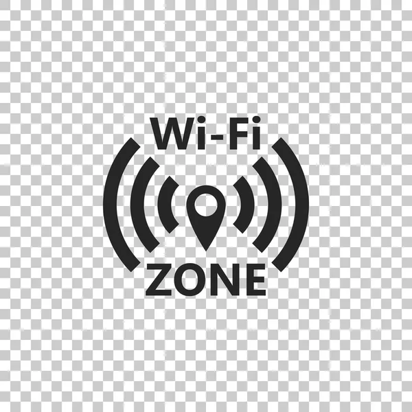 Иконка сети Wi-Fi изолирована на прозрачном фоне. Плоский дизайн. Векторная миграция — стоковый вектор