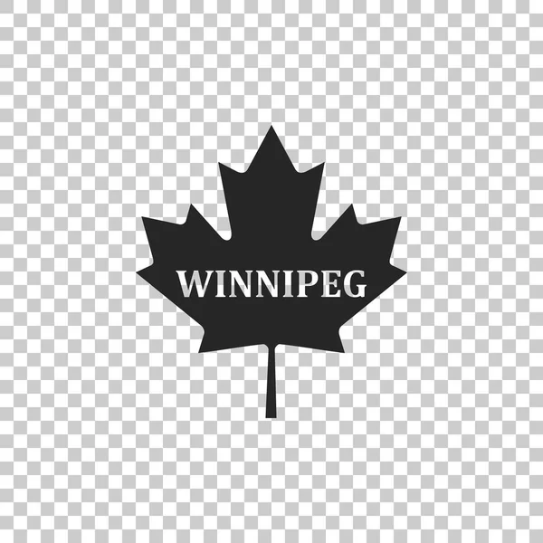 Φύλλο σφενδάμου Καναδά με πόλη όνομα εικονίδιο Γουίνιπεγκ απομονώνονται σε διαφανές φόντο. Επίπεδη σχεδίαση. Εικονογράφηση διάνυσμα — Διανυσματικό Αρχείο