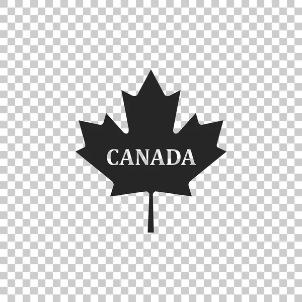 Feuille d'érable canadienne avec le nom de ville Canada icône isolé sur fond transparent. Design plat. Illustration vectorielle — Image vectorielle