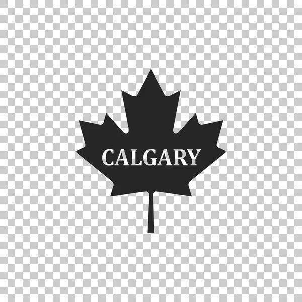 加拿大枫叶与城市名字卡尔加里图标查出在透明背景。扁平设计。矢量插图 — 图库矢量图片