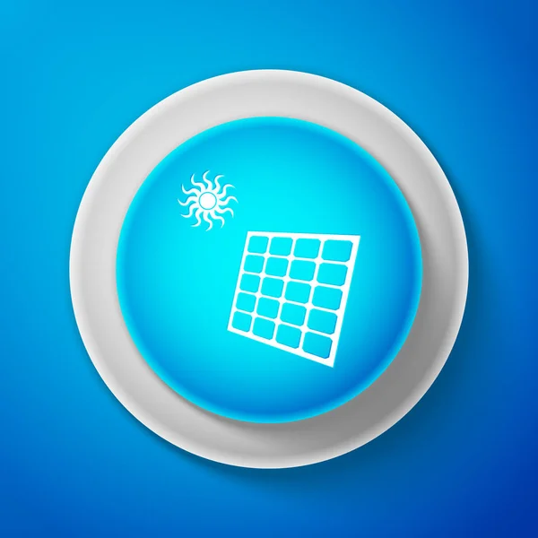 Energii słonecznej panelu ikona na białym tle na niebieskim tle. Niebieskie kółko. Ilustracja wektorowa — Wektor stockowy
