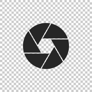 Saydam arka plan üzerinde izole kamera çekim simgesi. Düz tasarım. Vektör çizim