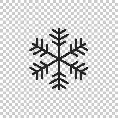 Saydam arka plan üzerinde izole kar tanesi simgesi. Düz tasarım. Vektör çizim