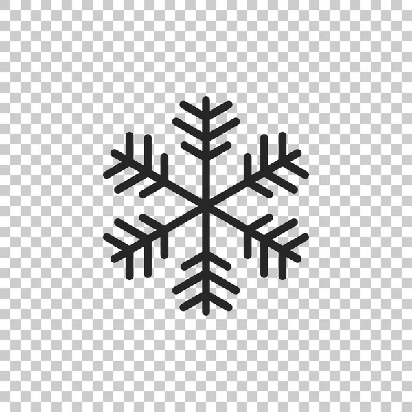 Icona fiocco di neve isolata su sfondo trasparente. Design piatto. Illustrazione vettoriale — Vettoriale Stock