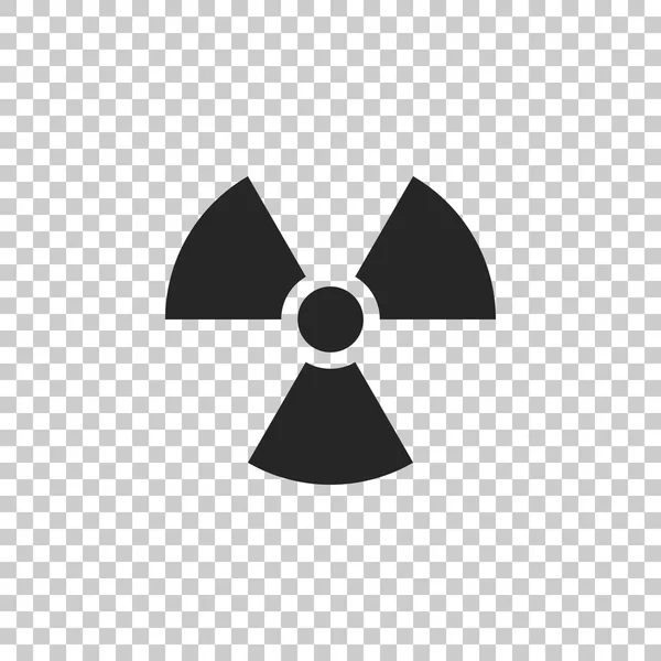 Радиоактивный значок изолирован на прозрачном фоне. Радиоактивный токсичный символ. Знак радиационной опасности. Плоский дизайн. Векторная миграция — стоковый вектор
