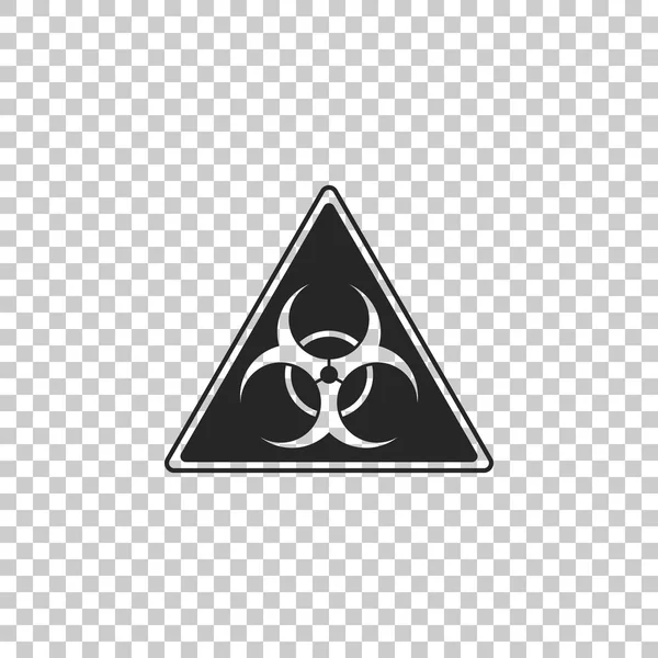 Panneau triangulaire avec icône du symbole Biohazard isolé sur fond transparent. Design plat. Illustration vectorielle — Image vectorielle